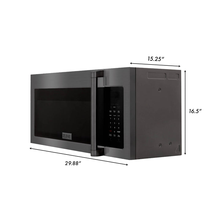 ZLINE Over Range Microwave, Black Stainless MWO-OTR-H-30-BS