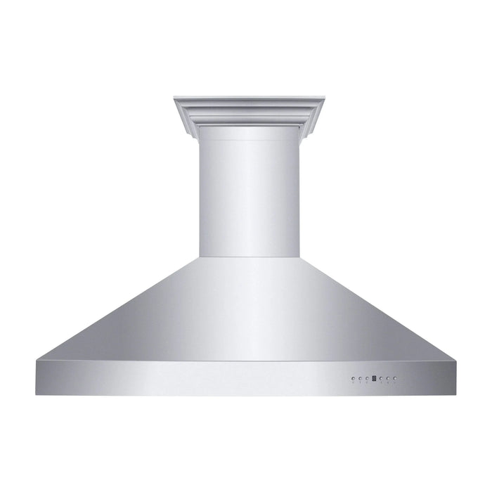 ZLINE Professional Convertible Vent Wall Mount Range Hood in Stainless Steel with Crown Molding 667CRN-42