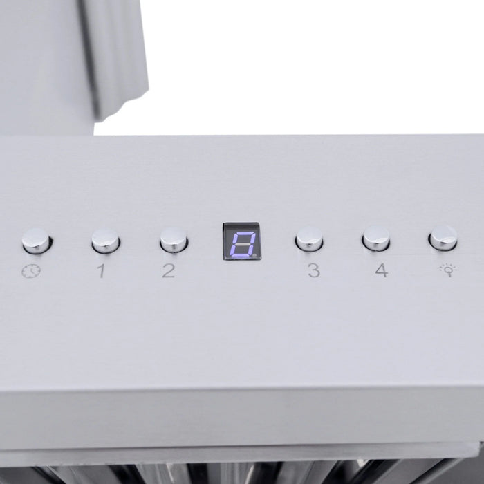 ZLINE Professional Convertible Vent Wall Mount Range Hood in Stainless Steel with Crown Molding 667CRN-48