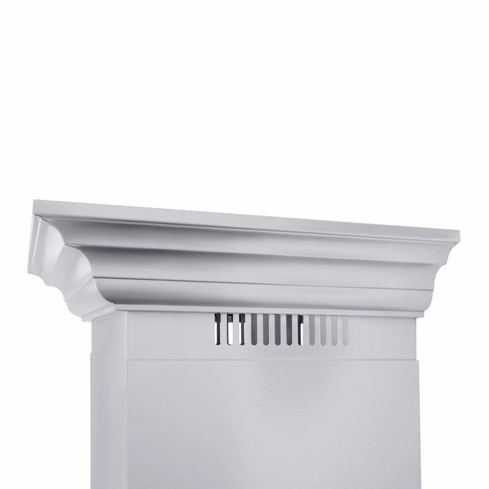 ZLINE Professional Convertible Vent Wall Mount Range Hood in Stainless Steel with Crown Molding 667CRN-48