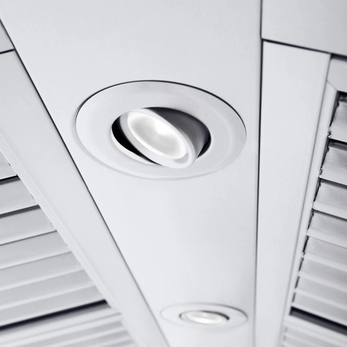 ZLINE Professional Convertible Vent Wall Mount Range Hood in Stainless Steel with Crown Molding 667CRN-48