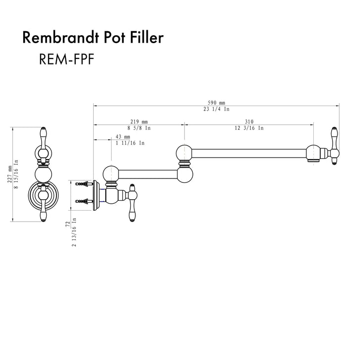 ZLINE Rembrandt Pot Filler REM-FPF-BN