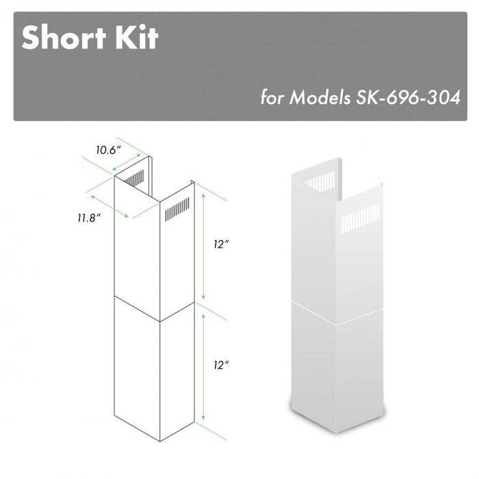 ZLINE Short Chimney Pieces for 7'-8' Ceilings, SK-696-304