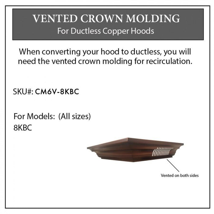 ZLINE Vented Crown Molding for Range Hood w/Recirculating Option, CM6V-8KBC