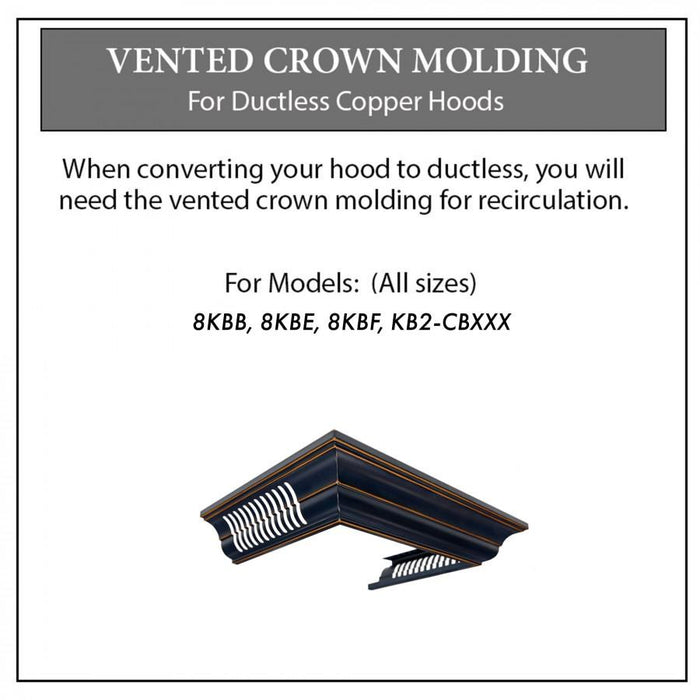 ZLINE Vented Crown Molding for Range Hoods w/Recirculating Option, CM6V-8KBB