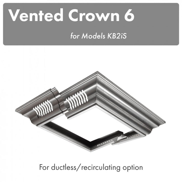 ZLINE Vented Crown Molding Profile 6 for Island Range Hood, CM6V-KB2iS