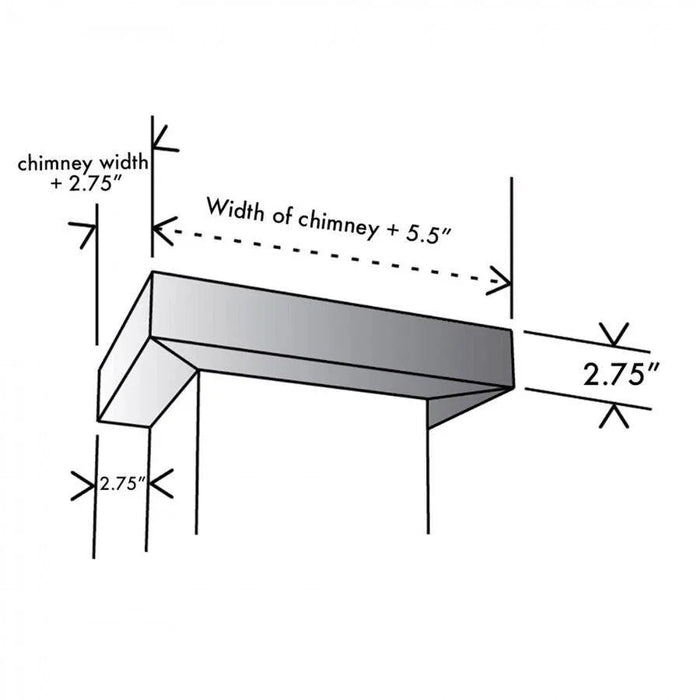 ZLINE Vented Crown Molding Profile 6 for Wall Mount Range Hood, CM6V-KBUF
