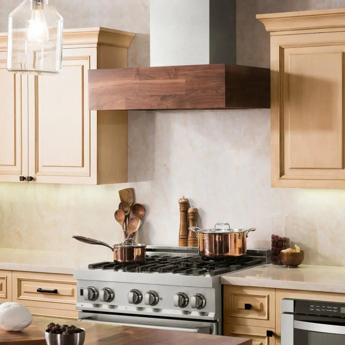 ZLINE 30" Wooden Wall Mount Range Hood Butcher Block, 681W-30