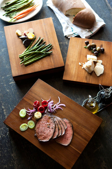 Etage Set Of 3 Acacia Serving Pedestals